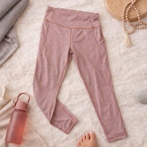 Danskin High Rise Leggings • Heather Rose Stripe • Soft Stretch • Women’s Small